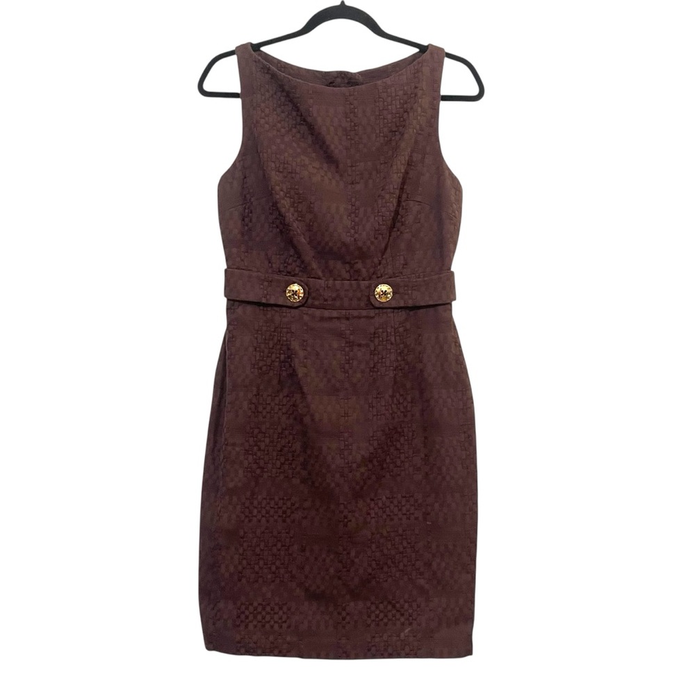 Milly New York Texture Brown Open Back Mini Dress‎ Size 6